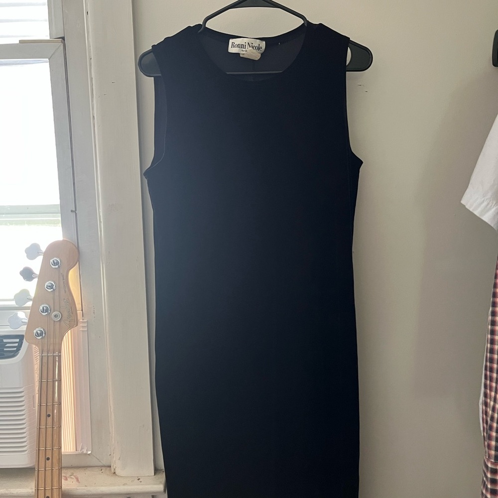 VINTAGE Ronni Nicole Black Sleeveless Sheath Mini Dress